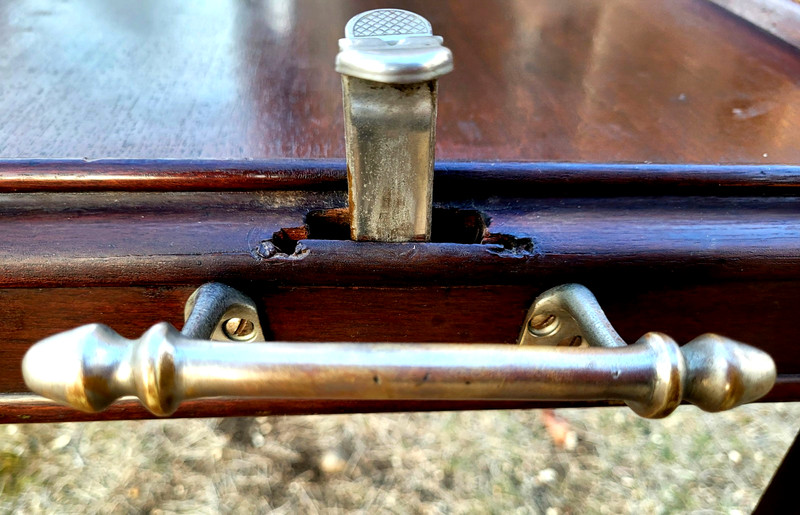 Rare R. R. Scheibe Convertible Table-Tray Nickle Brass Hardware Patented 1926 gallery