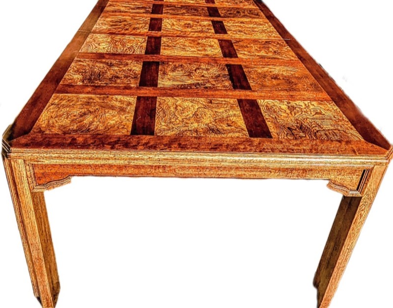 Vintage Antique Expandable Burl Dining Table W/ Leafs PERFECT Condition gallery