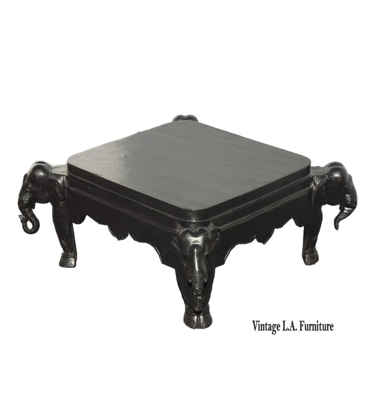 Vintage Black Elephant Coffee Table , Side Table or Bench 1of2