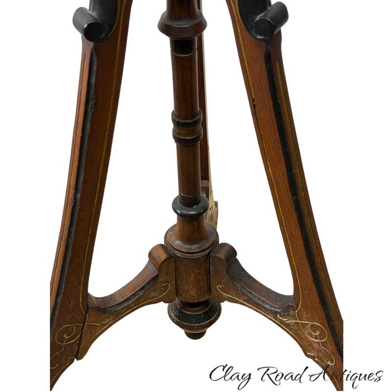 antique victorian pedestal parcel gilt ebonzied walnut porcelain plaque stand gallery
