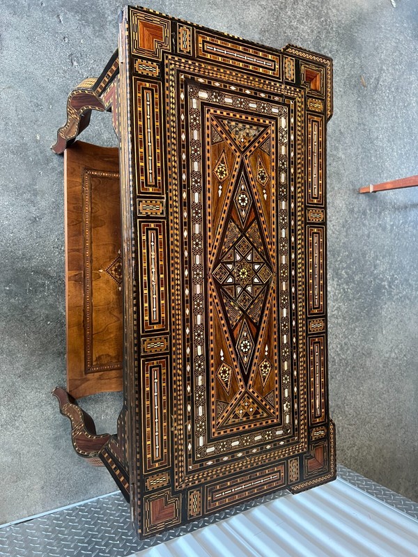 19th C SYRIAN INLAID GAMING TABLE gallery