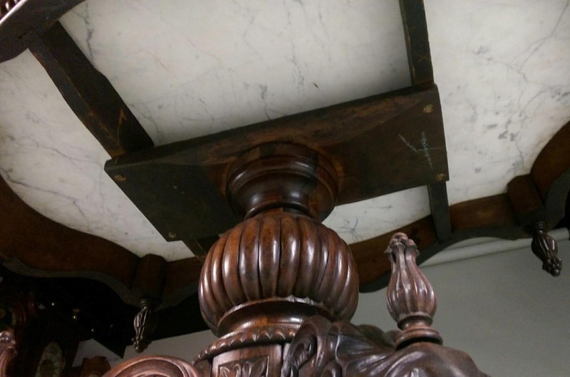 Antique Rosewood Marble Top Center Table – Belter Quality Victorian #22466 gallery