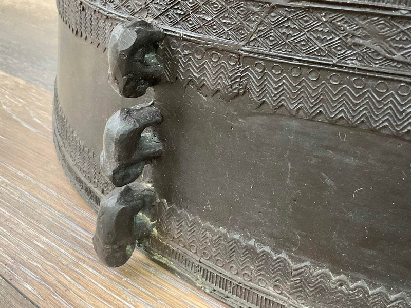 Southeast Asian Bronze Rain Drum Side Table gallery