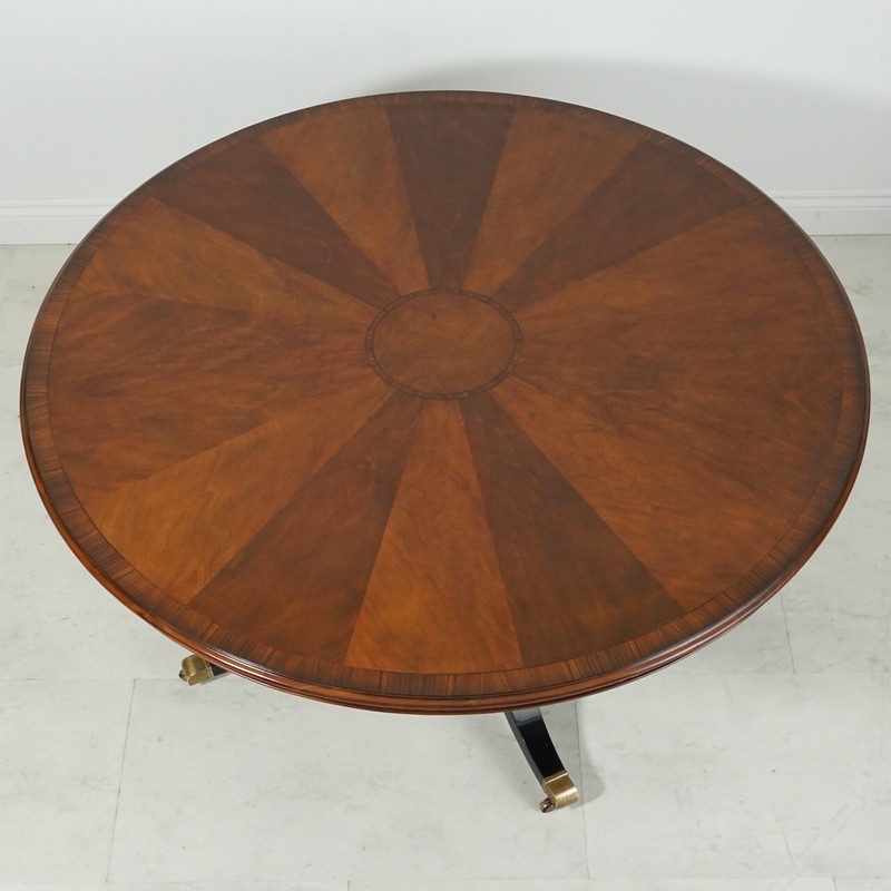 Stunning Mahogany Piano Black Round Dining Kitchen Table Gold Leaf gallery