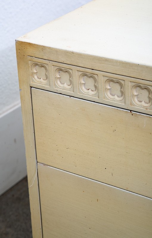 Mid Century Modern Nightstands Side Tables End White 2 Drawers Brass Clover Mcm gallery