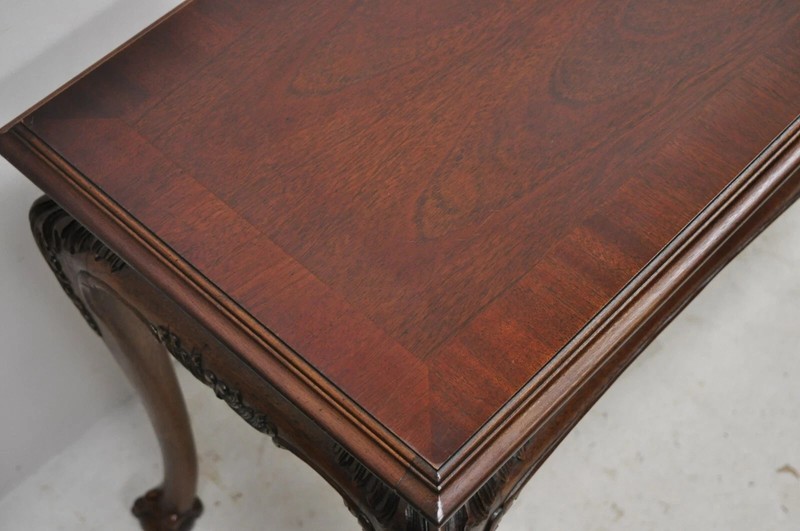 Lane Chinese Chippendale Georgian Mahogany Ball & Claw Console Sofa Hall Table gallery