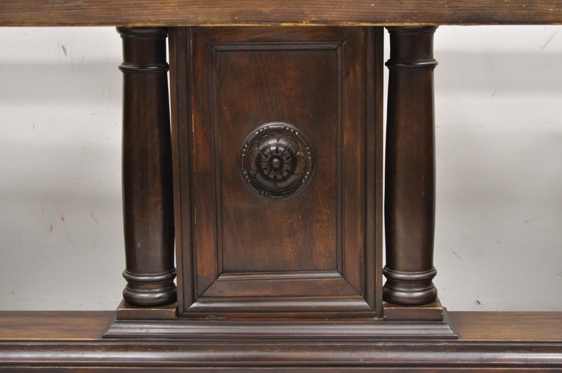 Antique Italian Renaissance Carved Walnut Hairy Paw Foot Desk Console Table Base gallery