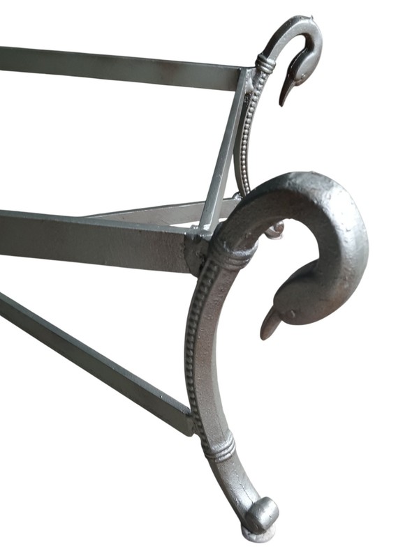 Stunning Steel & Brass Coffee Table, masterfully crafted in the Manner of Jansen gallery