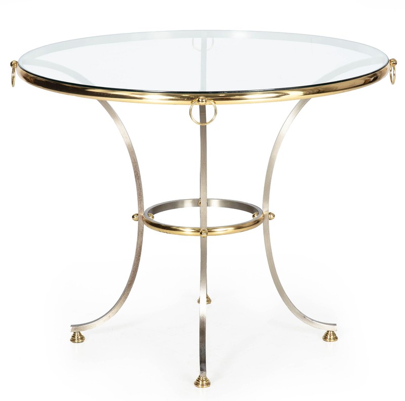 Hollywood Regency Maison Jansen Style Circular Dining Table ca. 1970s