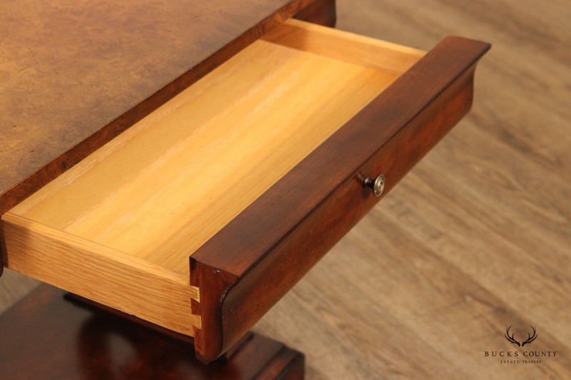 Councill Empire Style Burl Wood One-Drawer End Table gallery