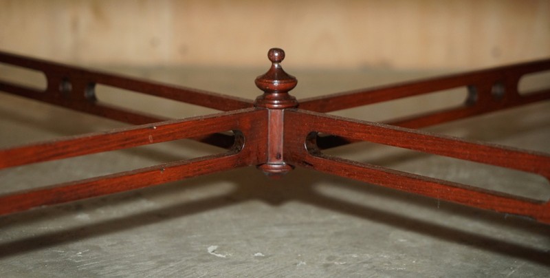 PAIR OF FLAMED MAHOGANY THOMAS CHIPPENDALE STYLE HUGE SIDE END OR COFFEE TABLES gallery