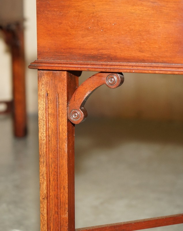PAIR OF FLAMED MAHOGANY THOMAS CHIPPENDALE STYLE HUGE SIDE END OR COFFEE TABLES gallery