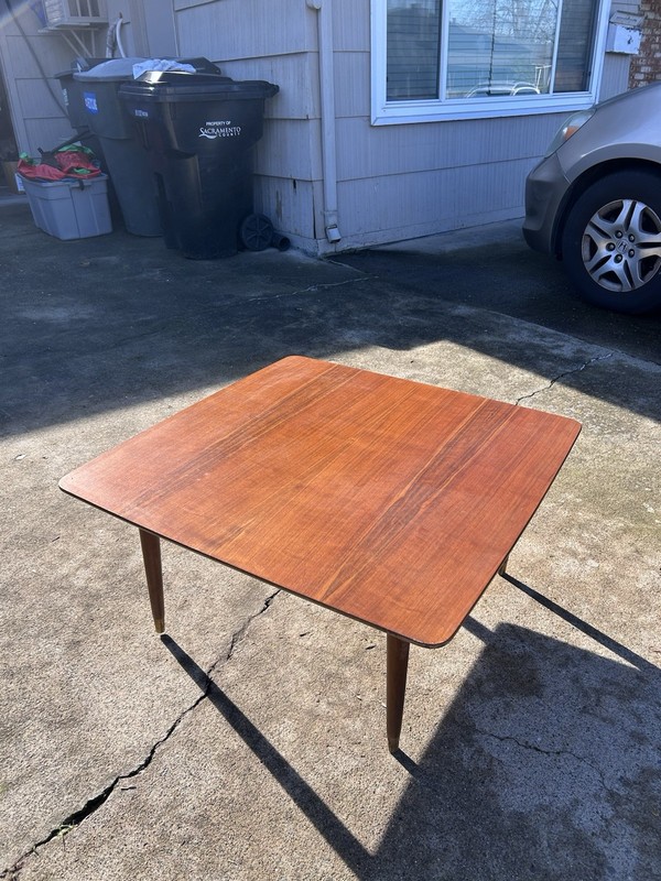 Swedish Mid-Century Modern Square Teak Coffee Table By DUX gallery