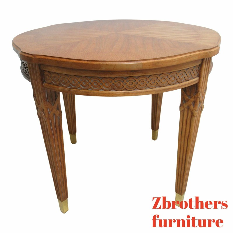 Century Furniture Italian Regency Carved Lamp End Table Pedestal A