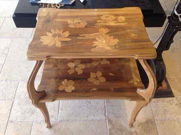 Antique Art Nouveau Inlaid Table Signed Paul Guth Circa 1920 gallery