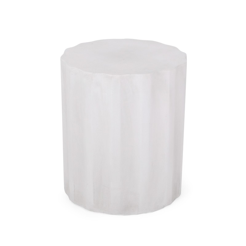 Outdoor LightWeight Concrete Side Table,Antique White End Talbe gallery