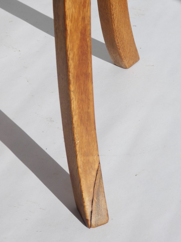 Vintage Oak Art Deco Plant Stand, Amsterdam School Pedestal, Two Tier Table gallery