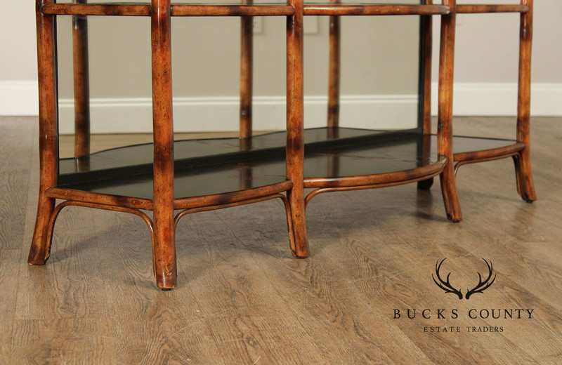 Theodore Alexander Faux Bamboo Three-Tier Console gallery