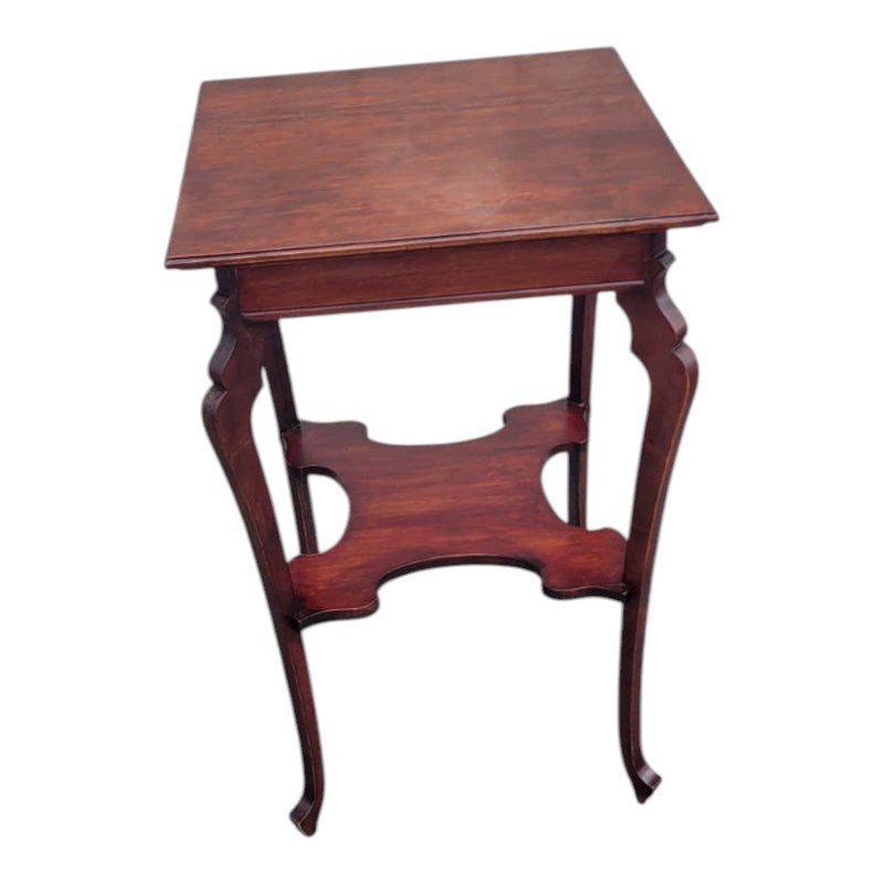 19th century solid cherry Edwardian Two Tier Occasional Table gallery