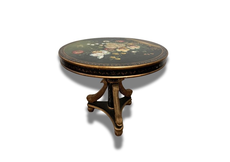 Antique Regency Mache pedestal table