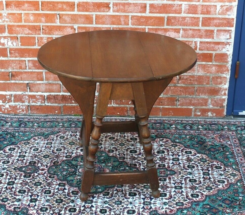 English Antique Oak Small Drop Leaf Table | Living Room Furniture gallery