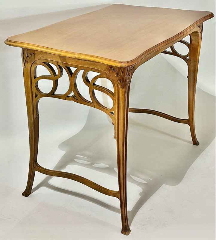 Fr. Art Nouveau Pear Wood Table c.1910 Henri Sauvage/Hector Guimard Numbered