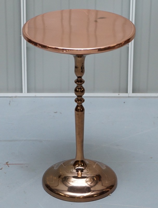 BRONZE PLATED VINTAGE SIDE TABLE MADE ON SOLID OAK BASE PART OF LARGE SUITE gallery