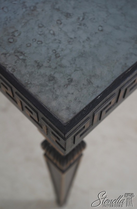 69703: Neoclassical Design Ebony & Gold Smoke Glass Top Console Table gallery