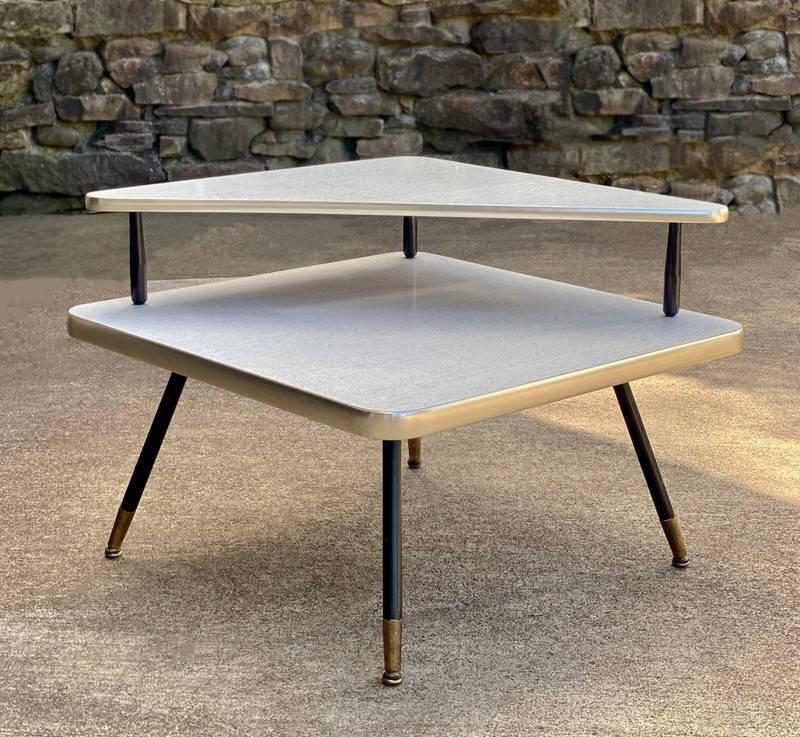 Mid-Century Modern Atomic Blonde 2-Tier End Table gallery