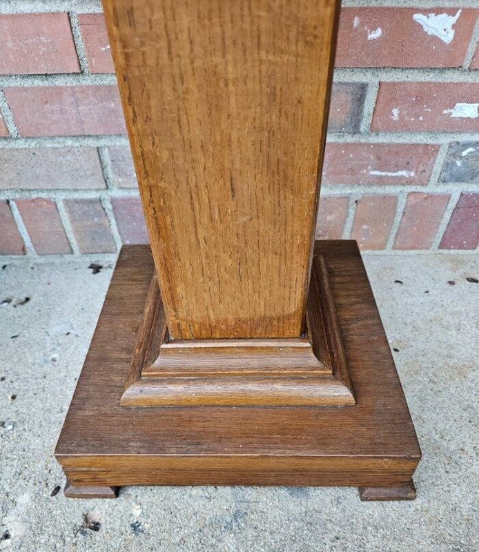 Antique Oak Plant Fern Stand Pedestal Footed Handmade Square gallery