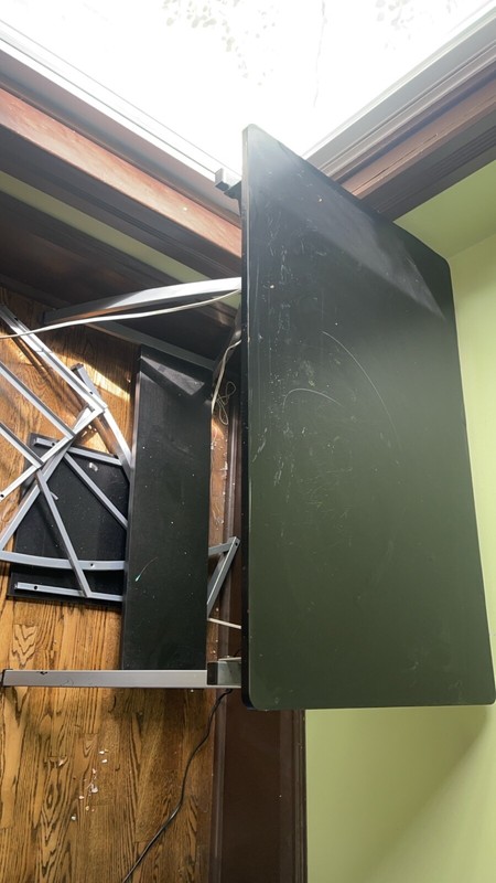 Black Drafting table with a stool and drawers $30