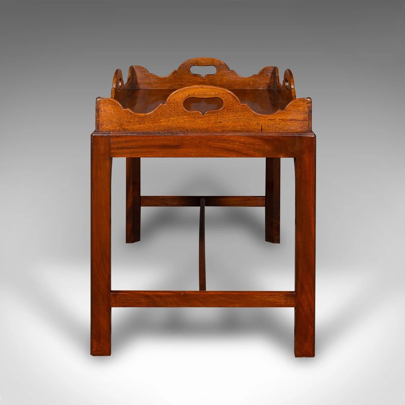Vintage Butler's Serving Table, English, Afternoon Tea Tray On Stand, Art Deco gallery
