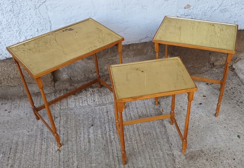 Nesting Tables 3x Set Tables 50s United Workshops Vintage Table 60s gallery
