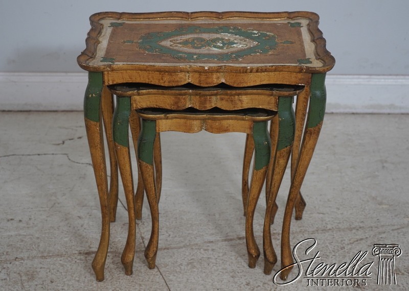 L65874EC: Italian Venetian Paint Decorated Stacking Nest Tables gallery
