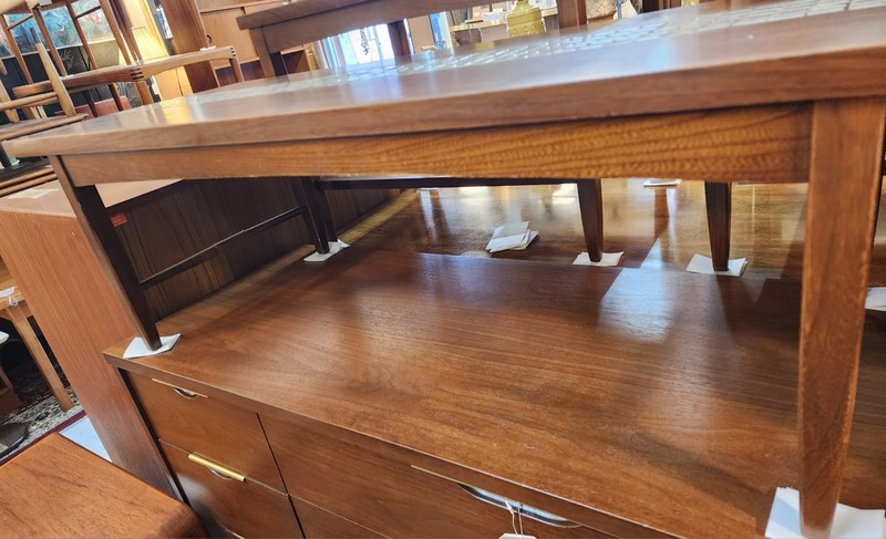 Vintage Lane 3-piece American mid-century modern Walnut Tiled Coffee Tables.. gallery