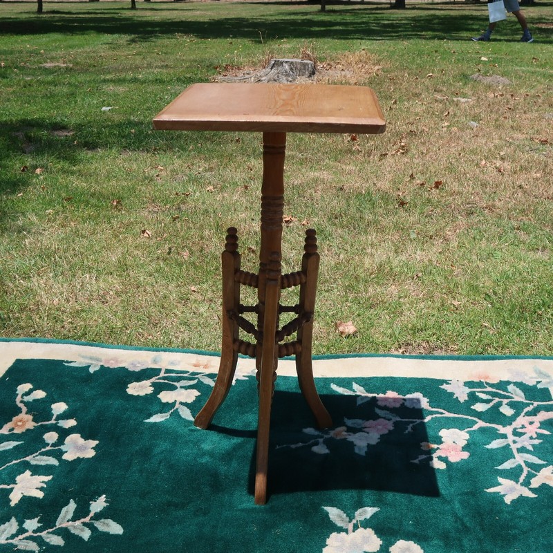 Vintage Wood Side Table 14″ x 14″ X H 28.5″