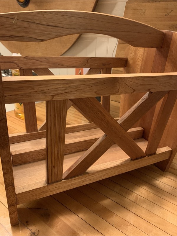 Mahogany ? Exotic Wood Magazine Rack Made In Malaysia, MINT MCM gallery