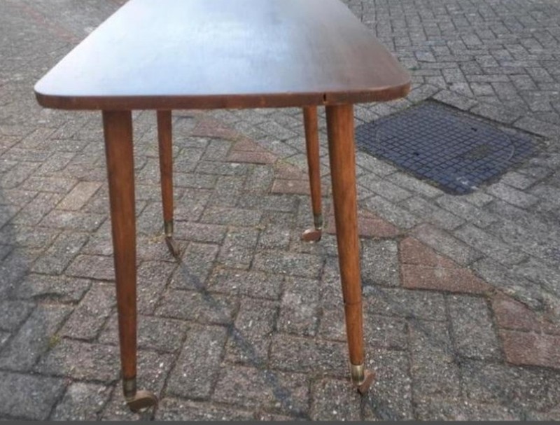 Antique old vintage wooden table on wheels furniture gallery