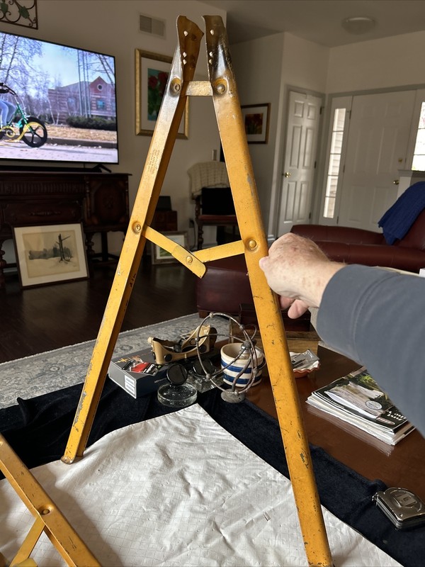 Vintage Adjustable Industrial Drafting Table Sawbuck Saw Horses Table Legs gallery