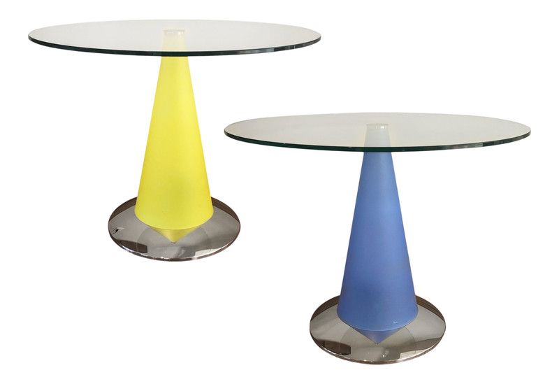 1980s Fontana Arte Parisotto Tavola Birillo Side Tables – a Pair
