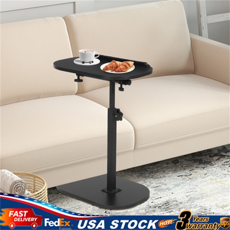 C Shaped End Table, Small Side Table for Couch, Sofa Table for Living Room