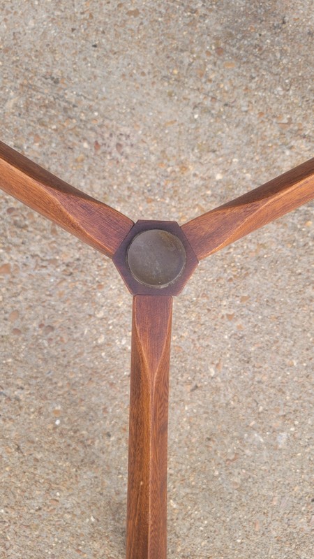 Adrian Pearsall Lane Mid Century Walnut Brass Sculptural Round Side End Table gallery