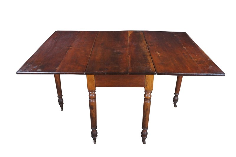 Antique Country Farmhouse Cherry Dropleaf Gateleg Dining Table Console