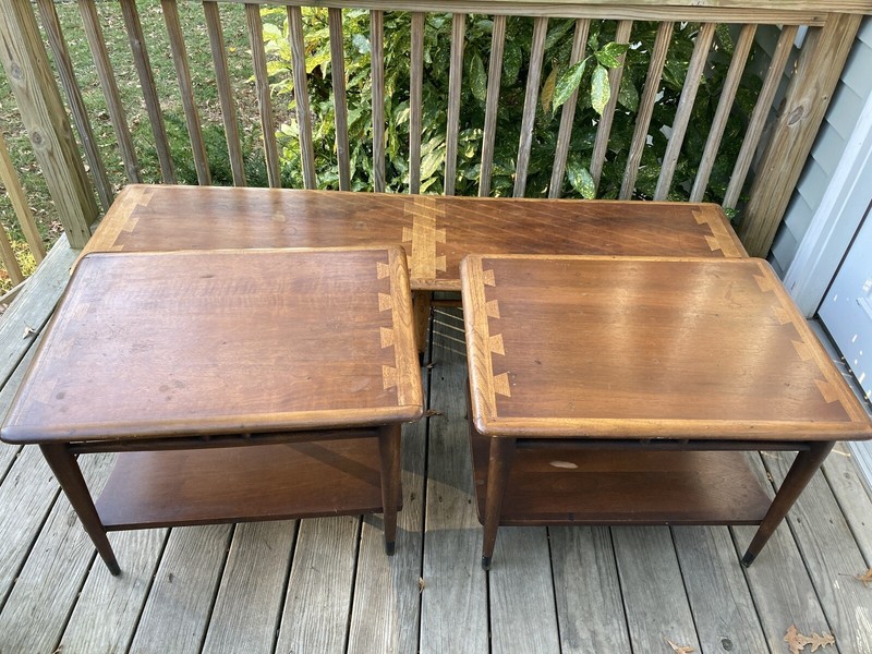 1960s Lane Acclaim Extra Long Coffee Table 2 Side Tables