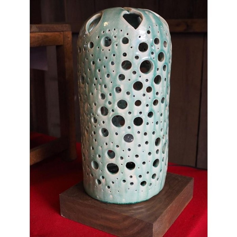 Used Japanese Ceramic Lamp Koro Exhibition D645 gallery