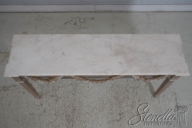 L69951: Italian Neoclassical Travertine Granite Top Console Table gallery