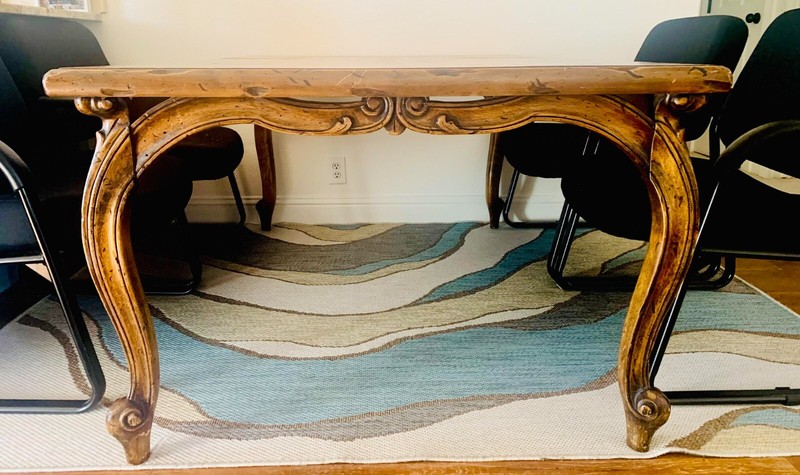 French Louis XV Style Parquet Extension Dining Table