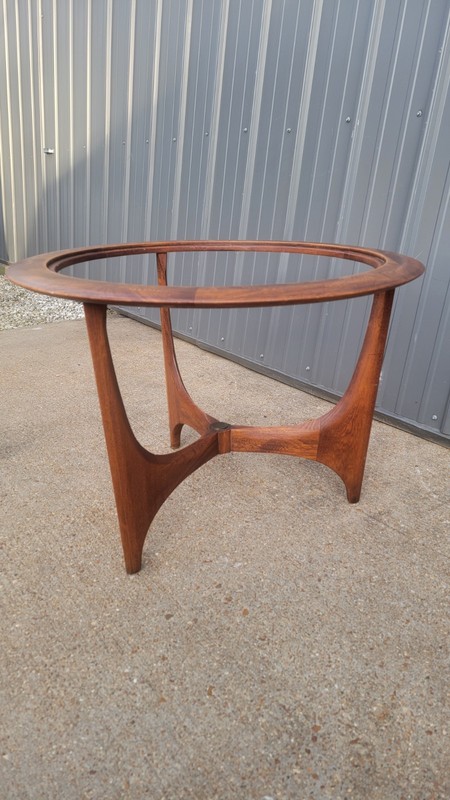 Adrian Pearsall Lane Mid Century Walnut Brass Sculptural Round Side End Table gallery