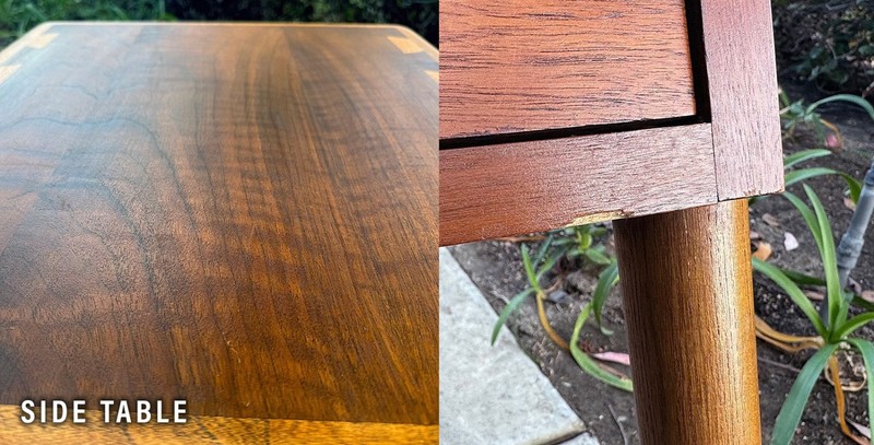 1960s Mid-Century Lane Acclaim Walnut Dovetail Coffee & Side Table w/Drawer Set gallery