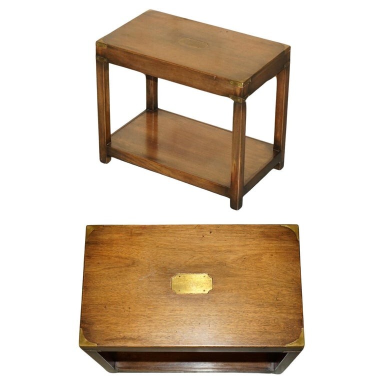 LOVELY HARRODS LONDON KENNEDY MILITARY CAMPAIGN HIGH SIDE END TABLE MAHOGANY